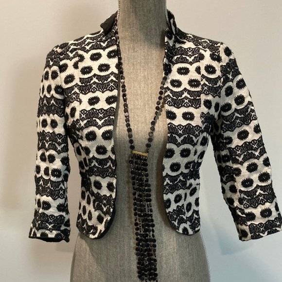 Topshop Embroidered Jacquard Bolero Jacket 10 - Picture 2 of 12